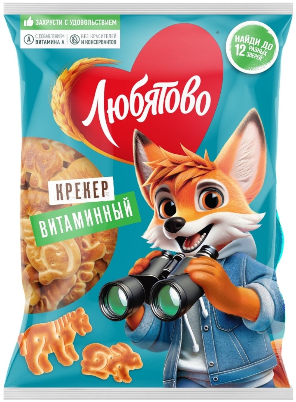 Изображение товара Крекер Любятово Витаминный 300г - хрустящий полезный крекер для всей семьи