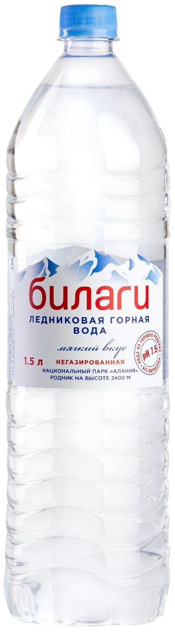 Изображение товара Вода Билаги ледниковая горная негазированная 1.5л природная питьевая вода Россия