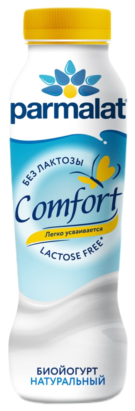 Изображение товара Пармалат Комфорт безлактозный питьевой йогурт 290 г натуральный