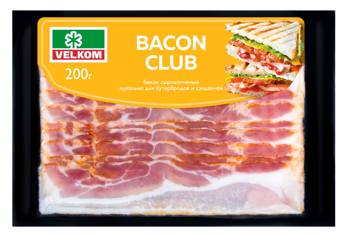 Изображение товара Бекон Велком Bacon Club нарезка 200г