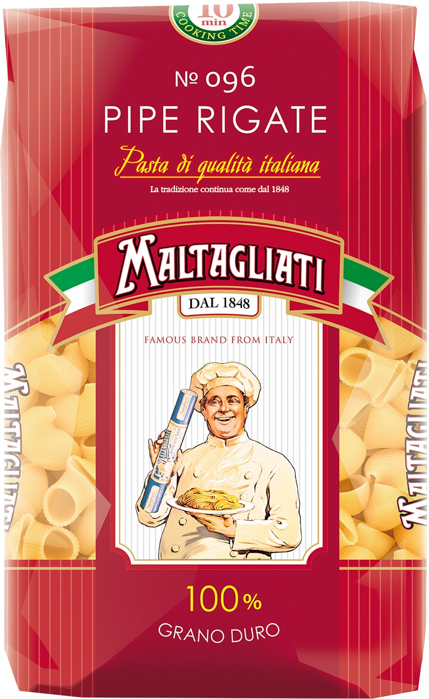 Изображение товара Макаронные изделия Maltagliati Pipe rigate 450г Россия пшеничные рожки