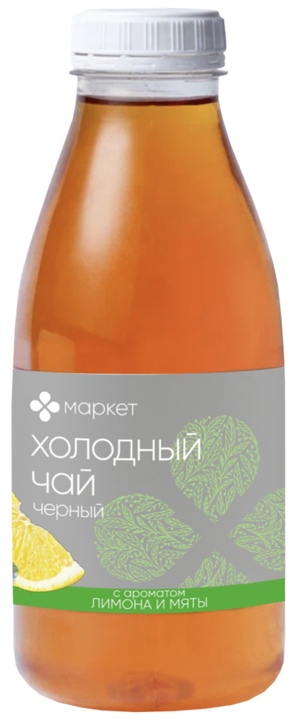 Изображение товара Чай черный Маркет лимон и мята 500мл газированный напиток