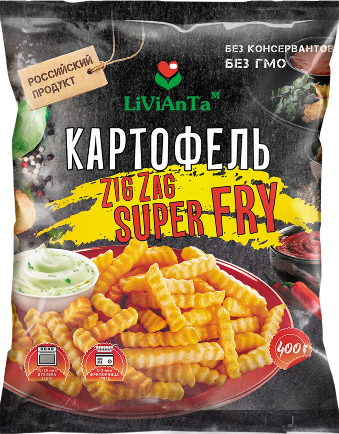 Изображение товара Картофель фри Livianta Zig-Zag 400г