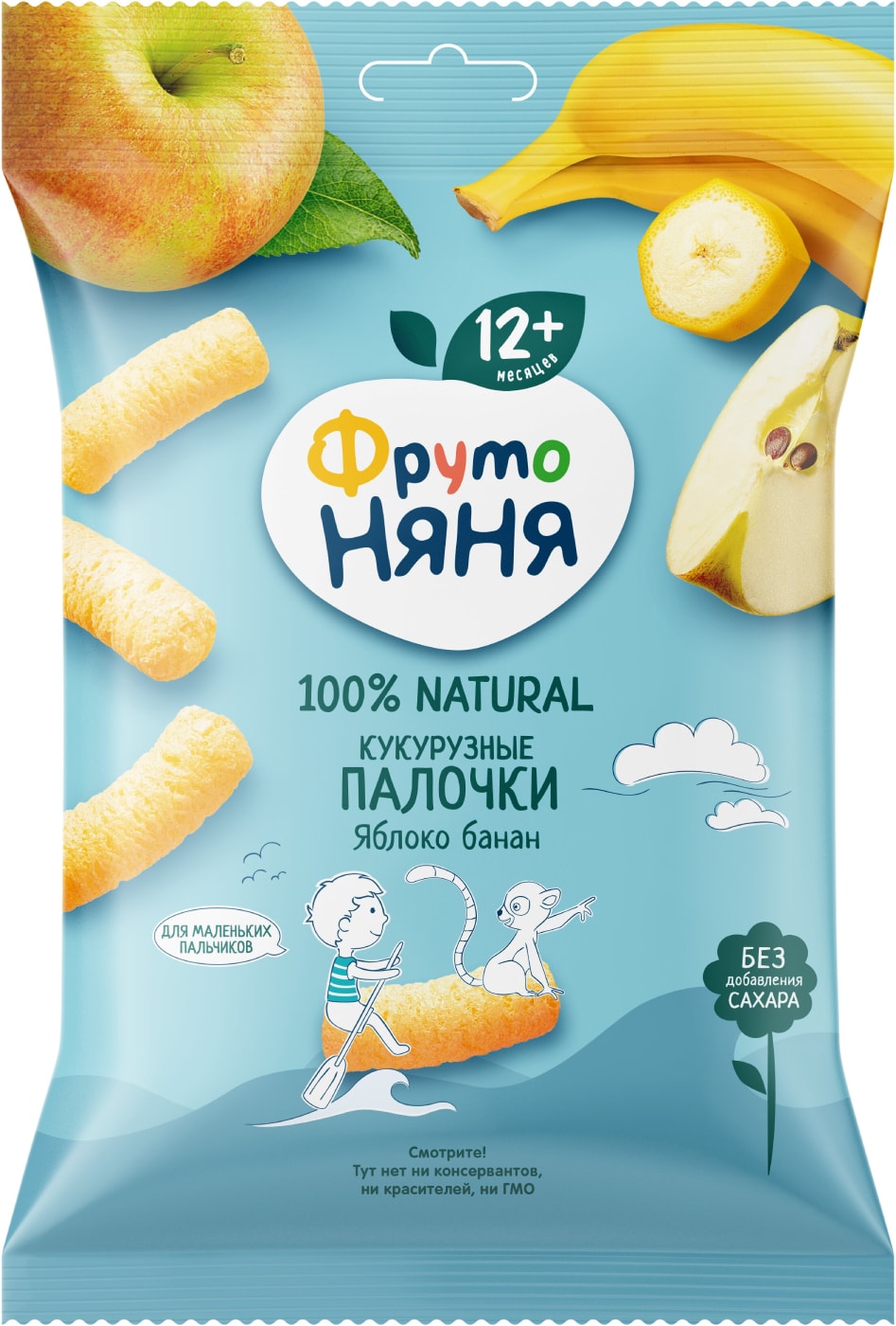 Изображение товара Палочки кукурузные ФрутоНяня Яблоко и банан 20г