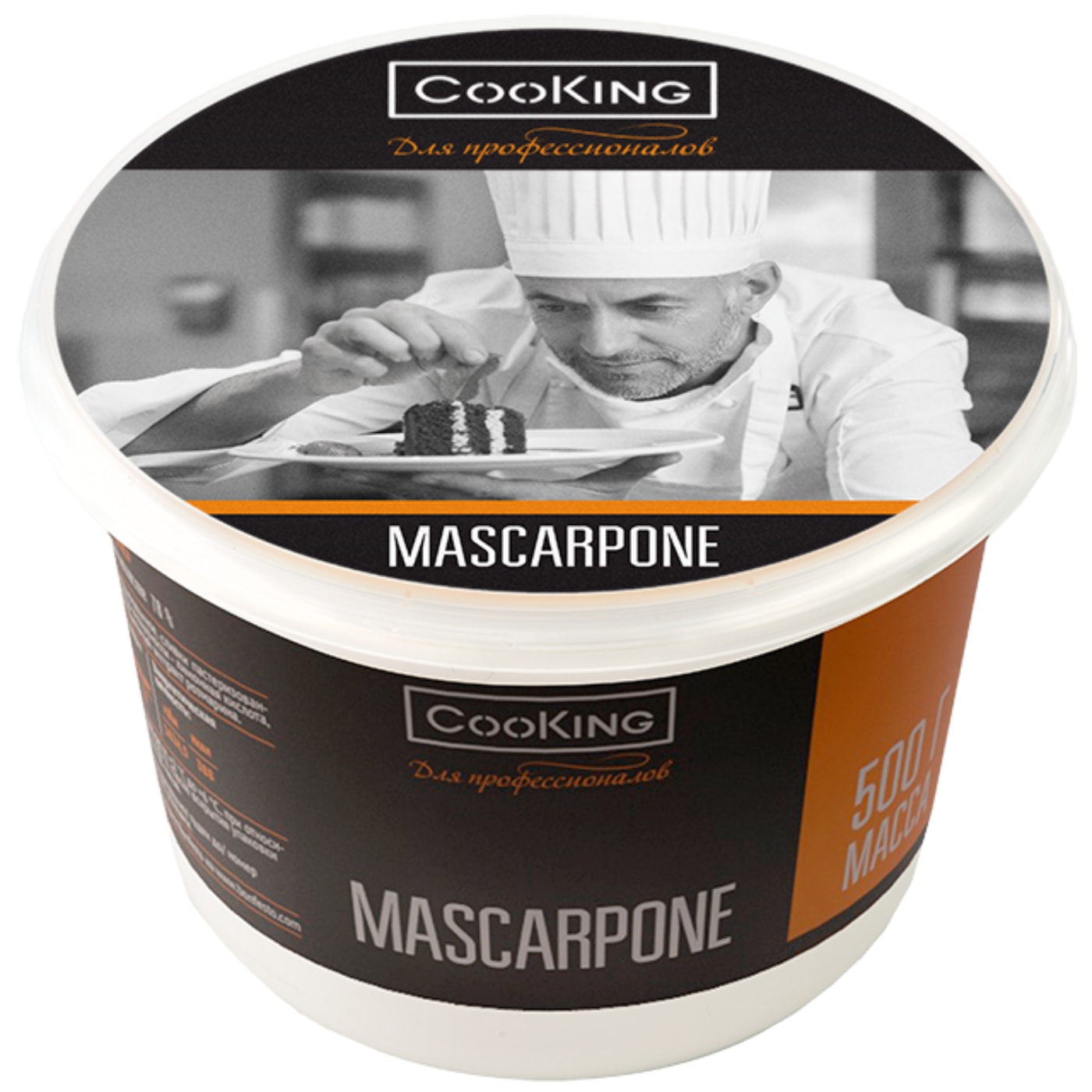 Изображение товара Мягкий сливочный сыр Маскарпоне 83% 500г CooKing для десертов и выпечки