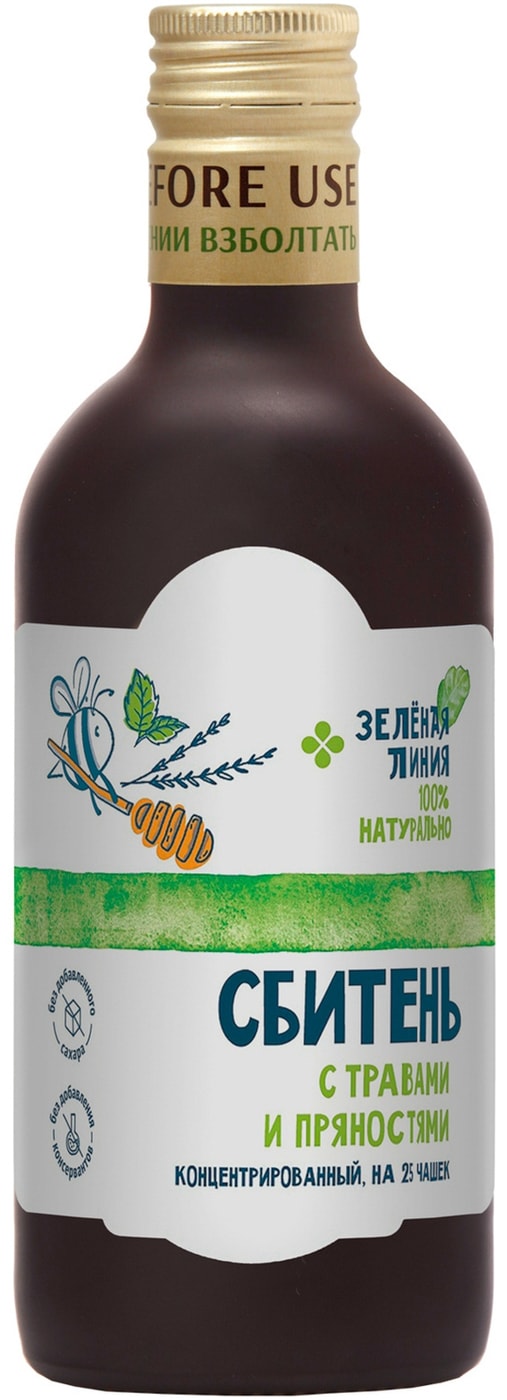 Изображение товара Сбитень Зеленая линия медовый с травами и пряностями 250 мл натуральный напиток