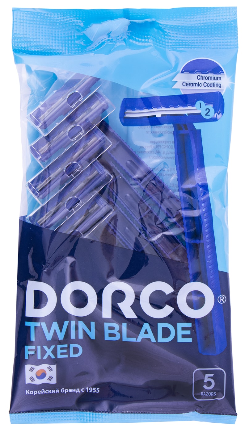 Изображение товара Бритвенный станок Twin Blade Fixed одноразовый 2 лезвия 5шт
