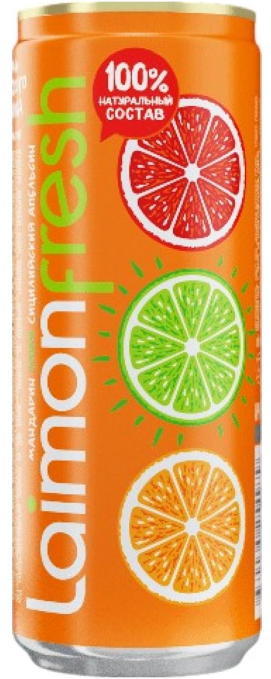 Изображение товара Напиток Laimon Fresh Мандарин-Лайм-Сицилийский апельсин 330мл