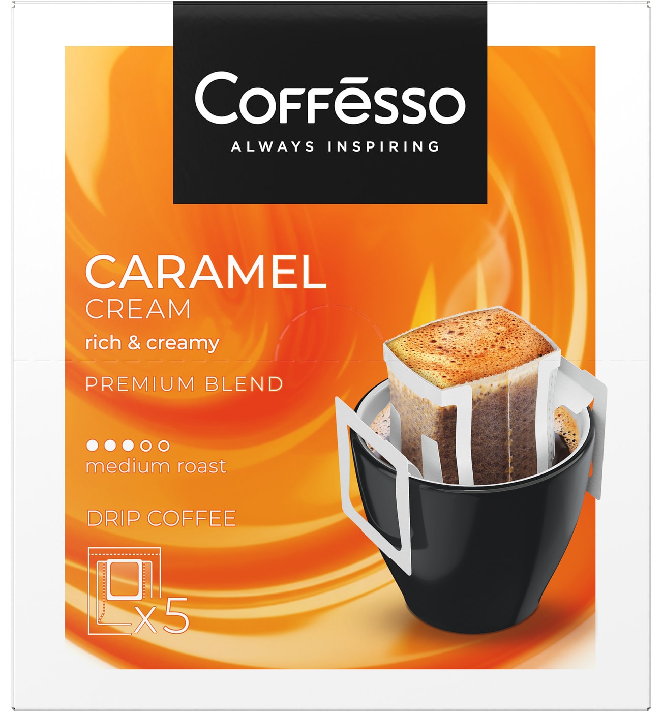 Изображение товара Кофе молотый Coffesso в дрип-пакетах Caramel Cream 5шт*10г