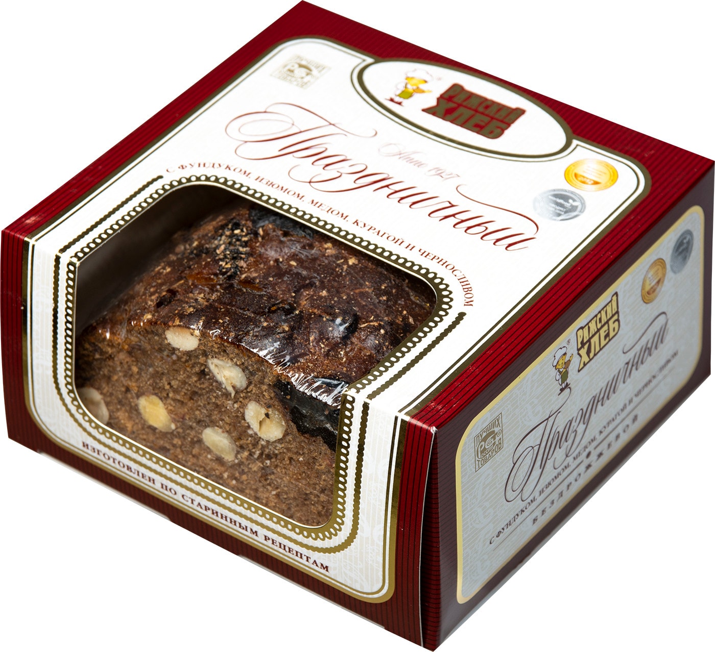 Изображение товара Рижский Хлеб Праздничный 400г с орехами и сухофруктами натуральный вкус