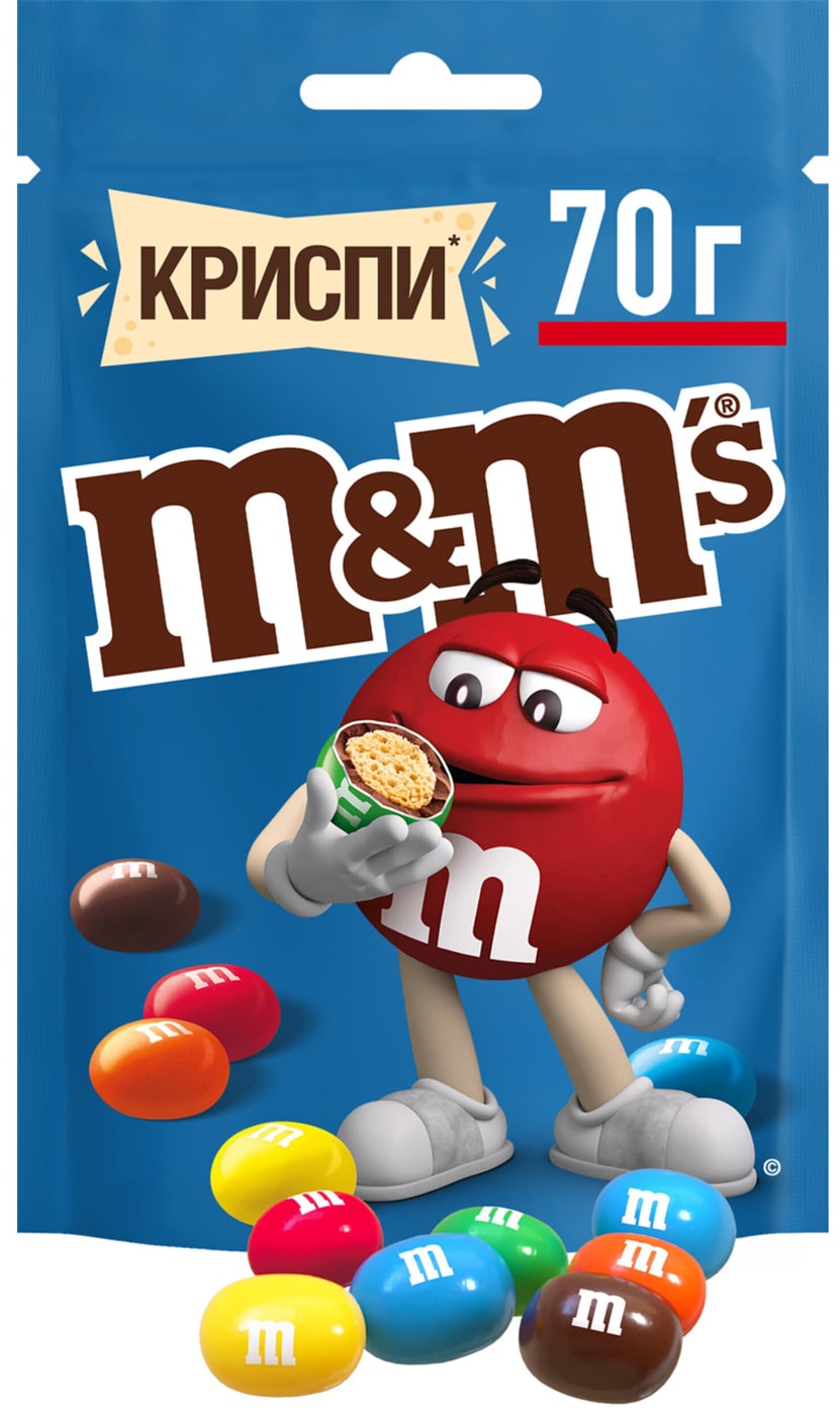 Изображение товара Конфеты M&M'S Криспи драже с хрустящим центром 70г