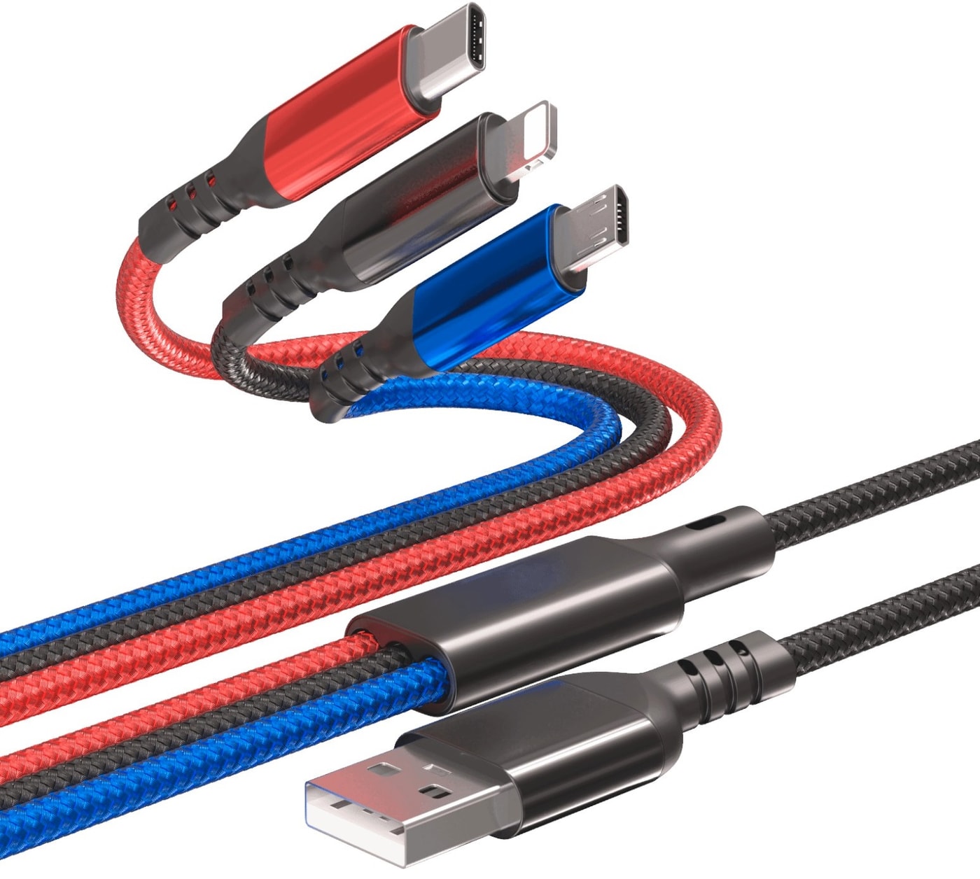 Изображение товара Kабель Wiiix: USB-A/Lightning/Type-C/Micro, 4 в 1