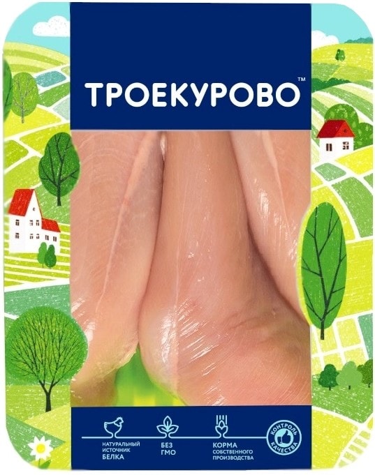 Изображение товара Филе грудки цыпленка-бройлера Троекурово 900г — натуральное, диетическое мясо для здорового питания
