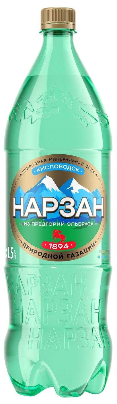 Изображение товара Вода Нарзан минеральная лечебно-столовая с газом 1.5л