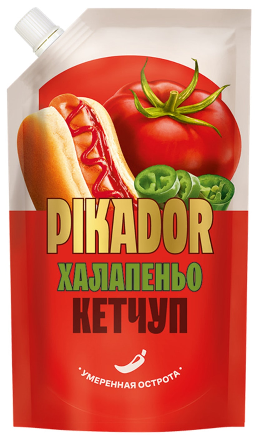 Изображение товара Кетчуп Heinz Pikador Халапеньо 300г острый соус в дой-паке
