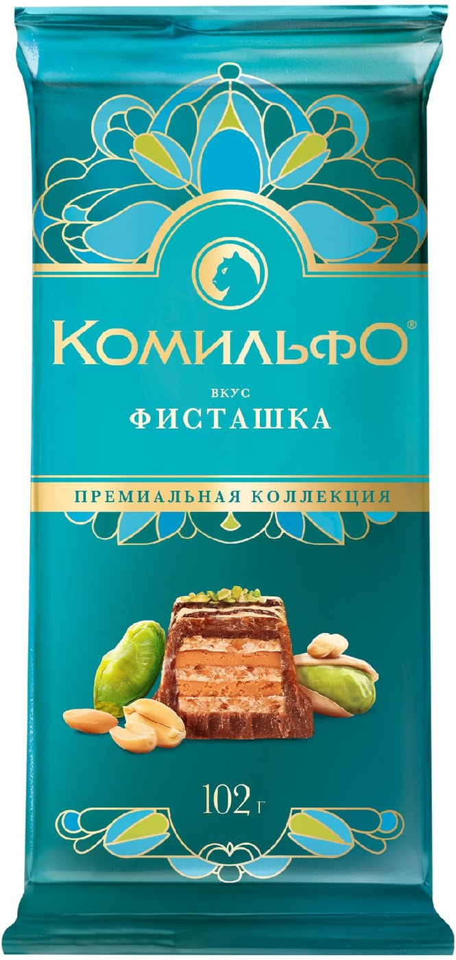 Изображение товара Шоколад Комильфо молочный фисташка-вафля-арахис 102г