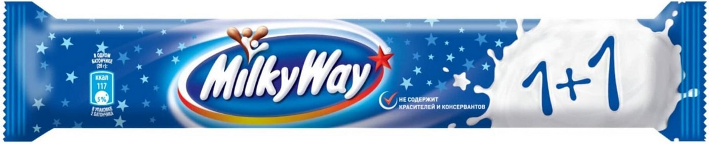 Изображение товара Шоколадный батончик Milky Way 52г 2 шт молочный сочный вкус
