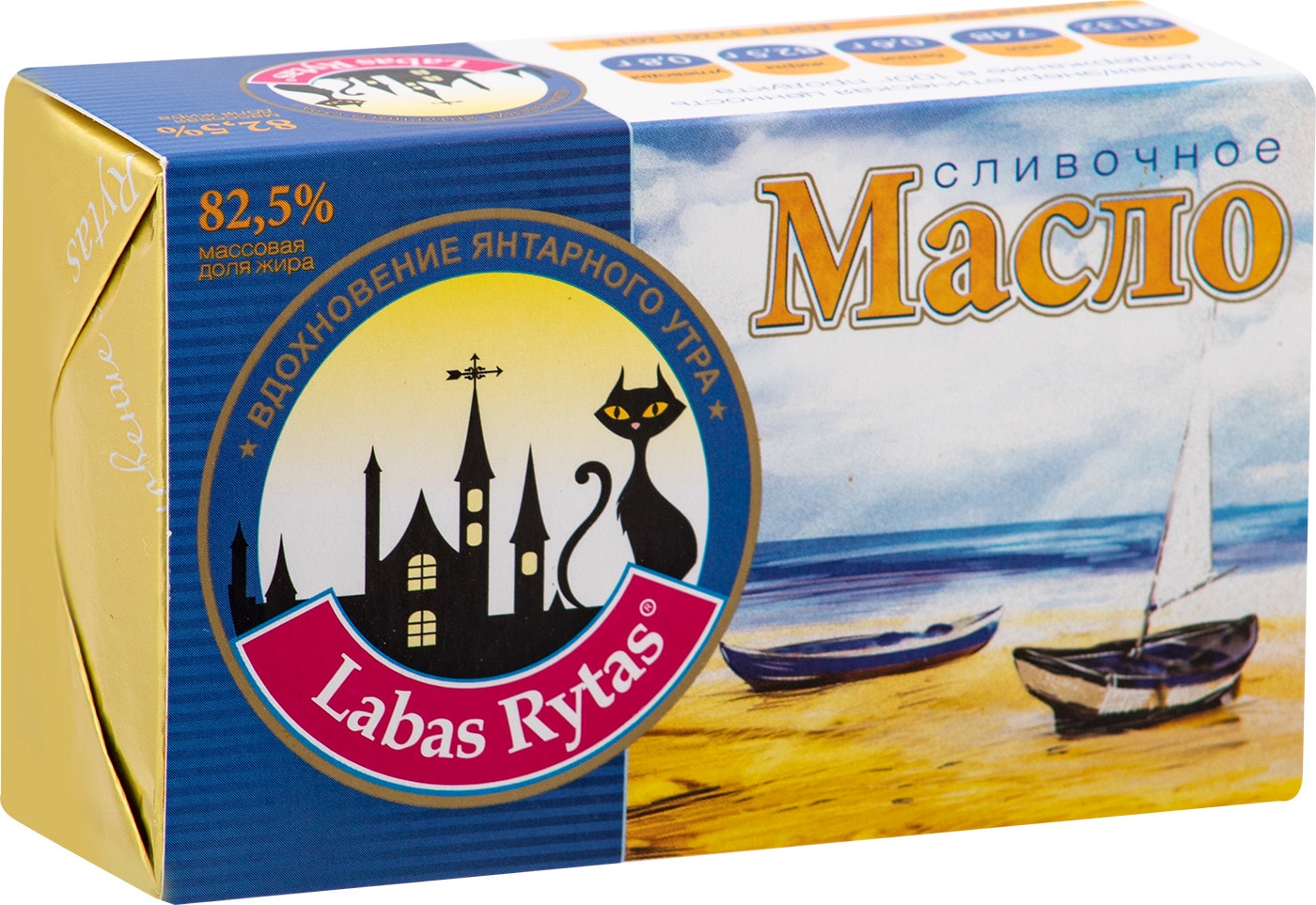 Изображение товара Масло сливочное Labas Rytas Традиционное 82.5% 180г