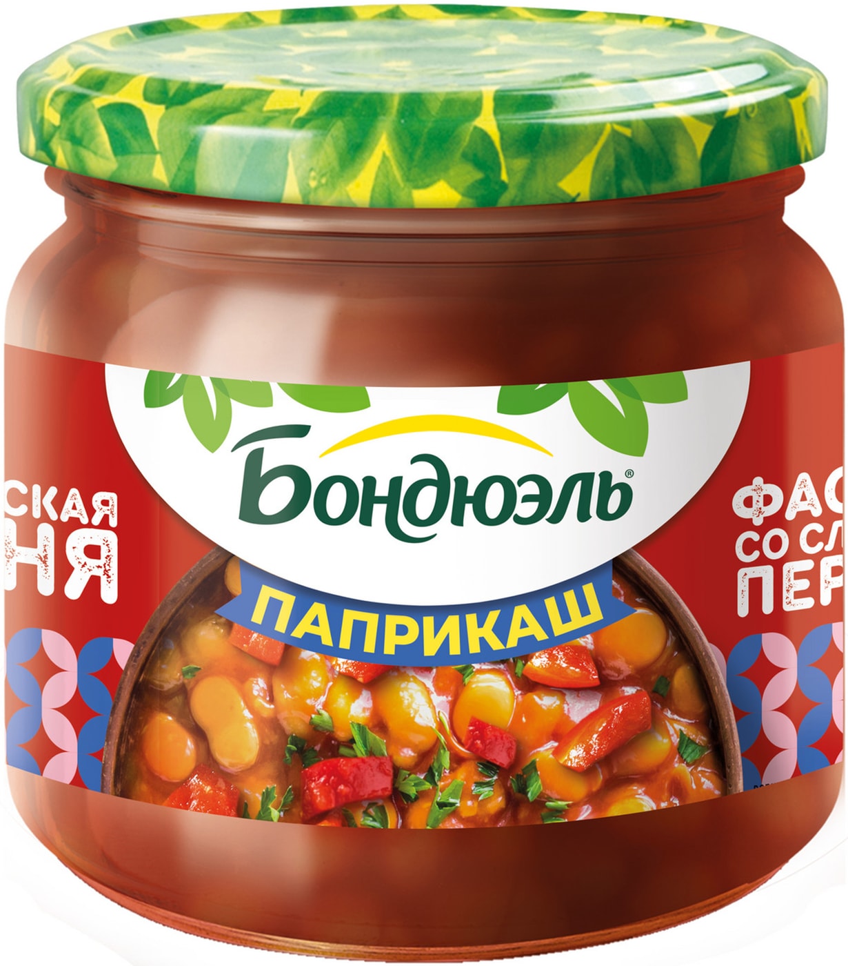 Изображение товара Фасоль Бондюэль белая в соусе со сладким перцем 360г