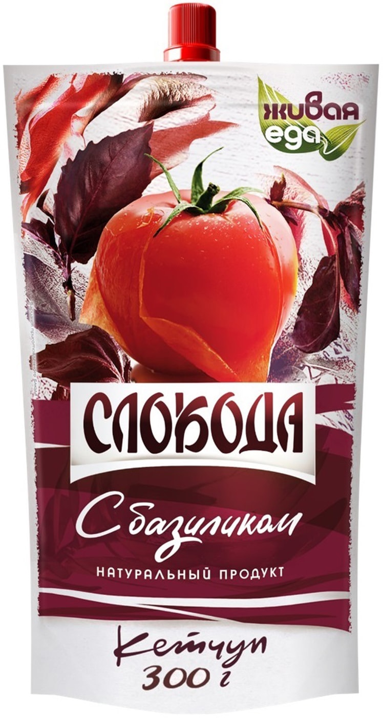 Изображение товара Кетчуп Слобода с базиликом 300 мл натуральный соус для блюд