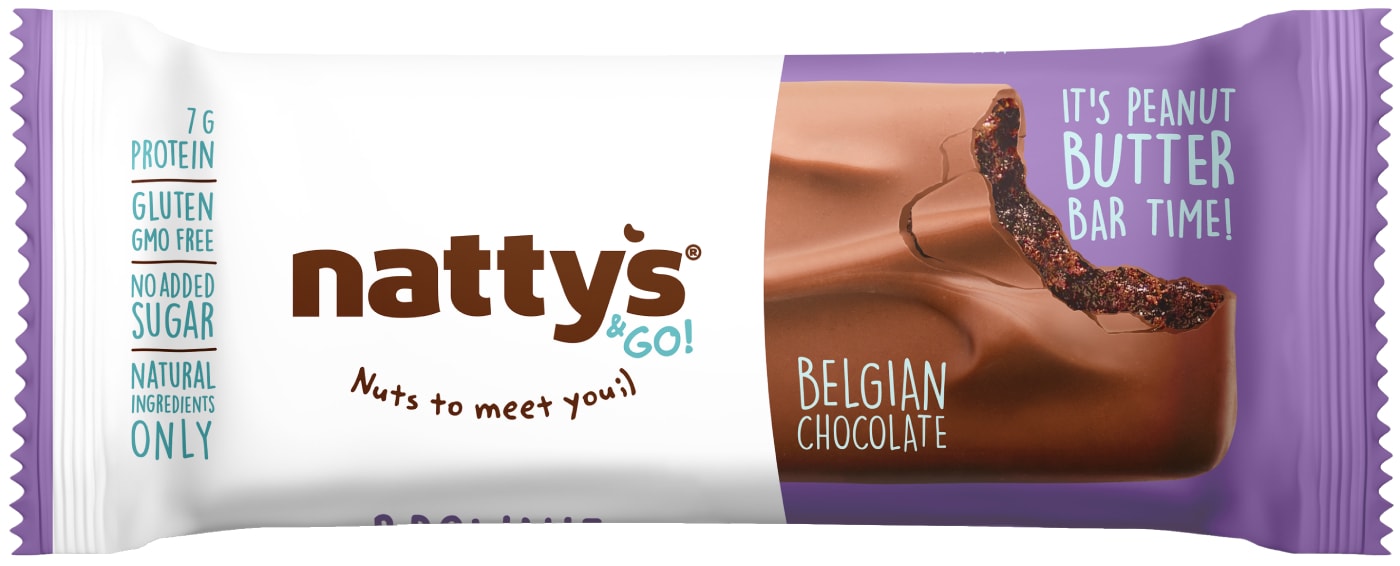 Изображение товара Шоколадный батончик Nattys&Go Brownie в молочном шоколаде с арахисовой пастой и какао 45г