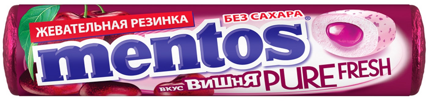 Изображение товара Жевательная резинка Mentos Pure Fresh Вишня 15.5г