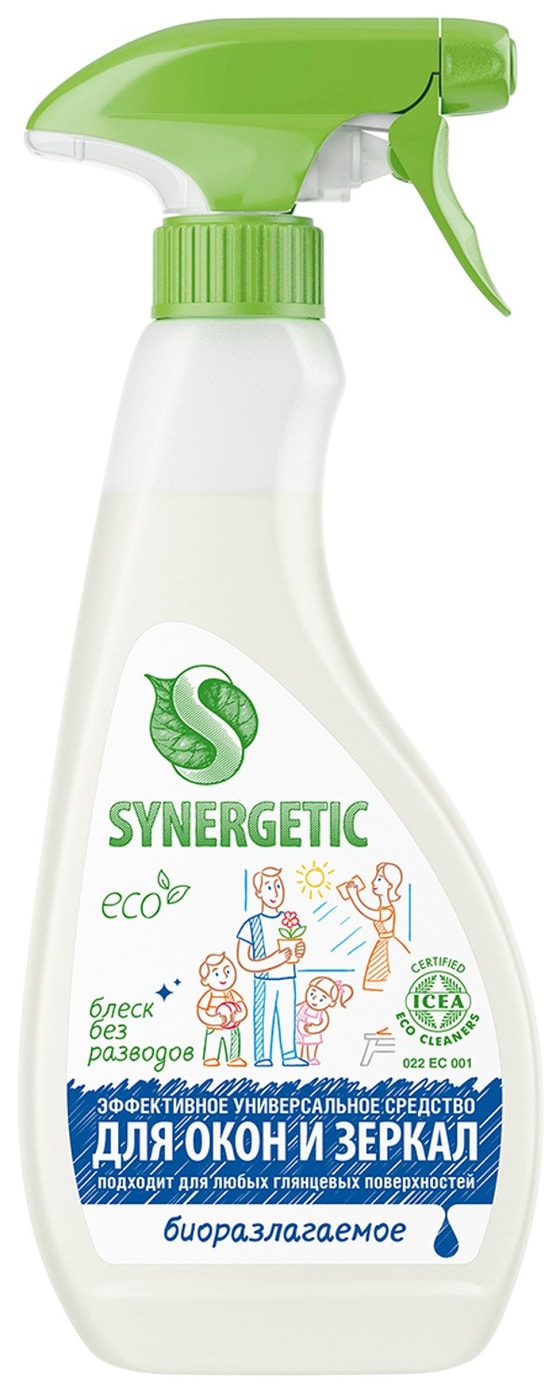 Изображение товара Synergetic Средство для мытья стекол и зеркал 0.5 л