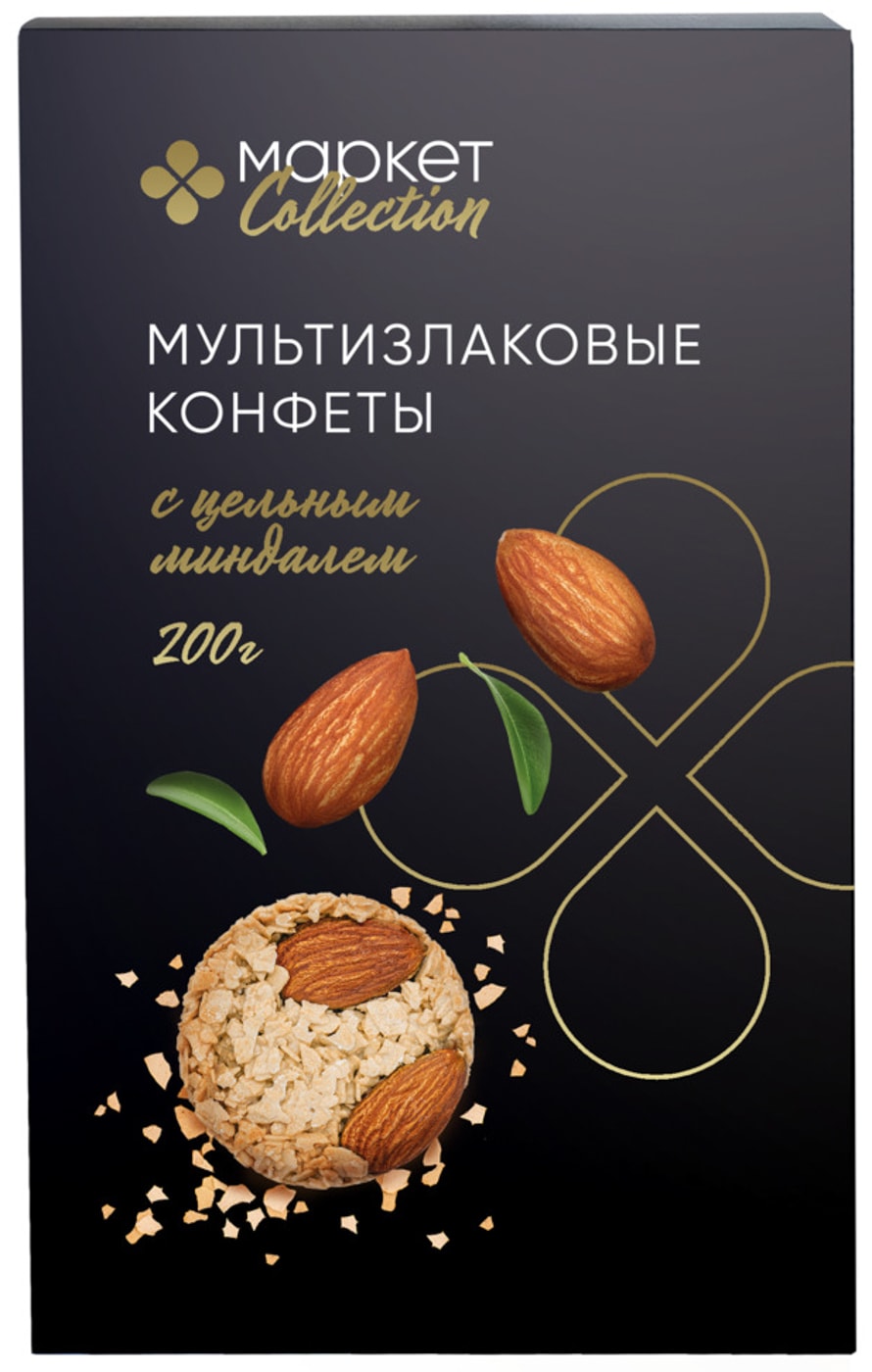 Изображение товара Маркет Collection конфеты мультизлаковые с миндалем 200 г
