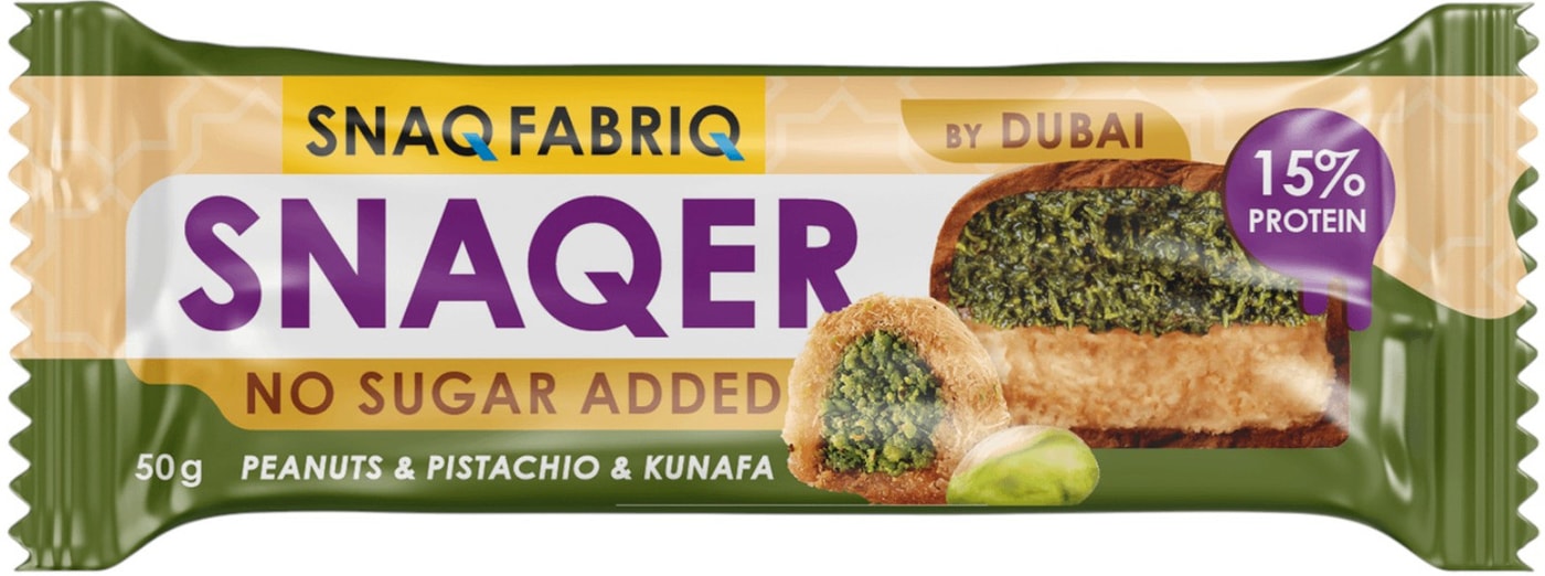 Изображение товара Батончик Snaq Fabriq Арахис с фисташкой и хрустящим тестом глазированный 50г