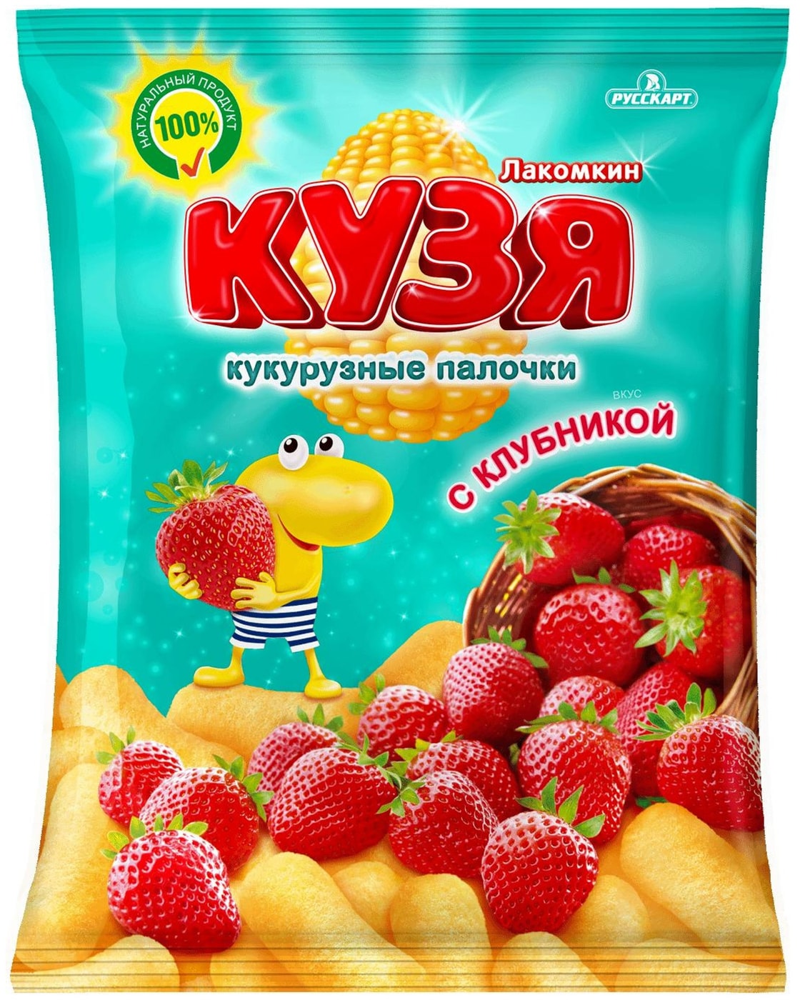 Изображение товара Палочки кукурузные Кузя Лакомкин Клубника 100г