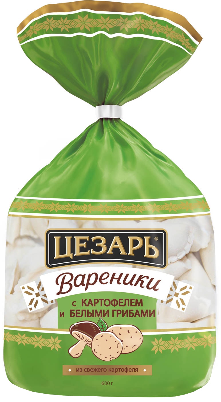 Изображение товара Вареники Цезарь с картофелем и белыми грибами 600г
