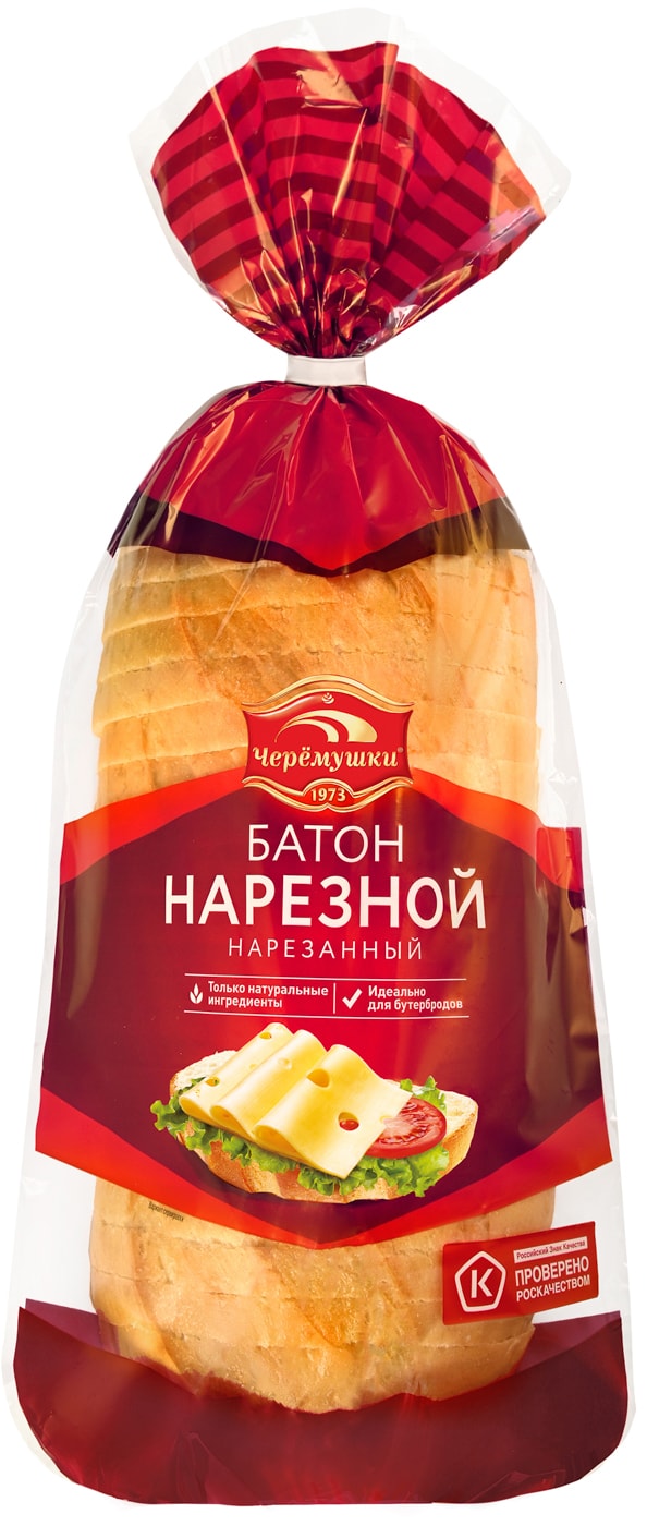 Изображение товара Батон Черемушки Нарезной нарезанный 400г