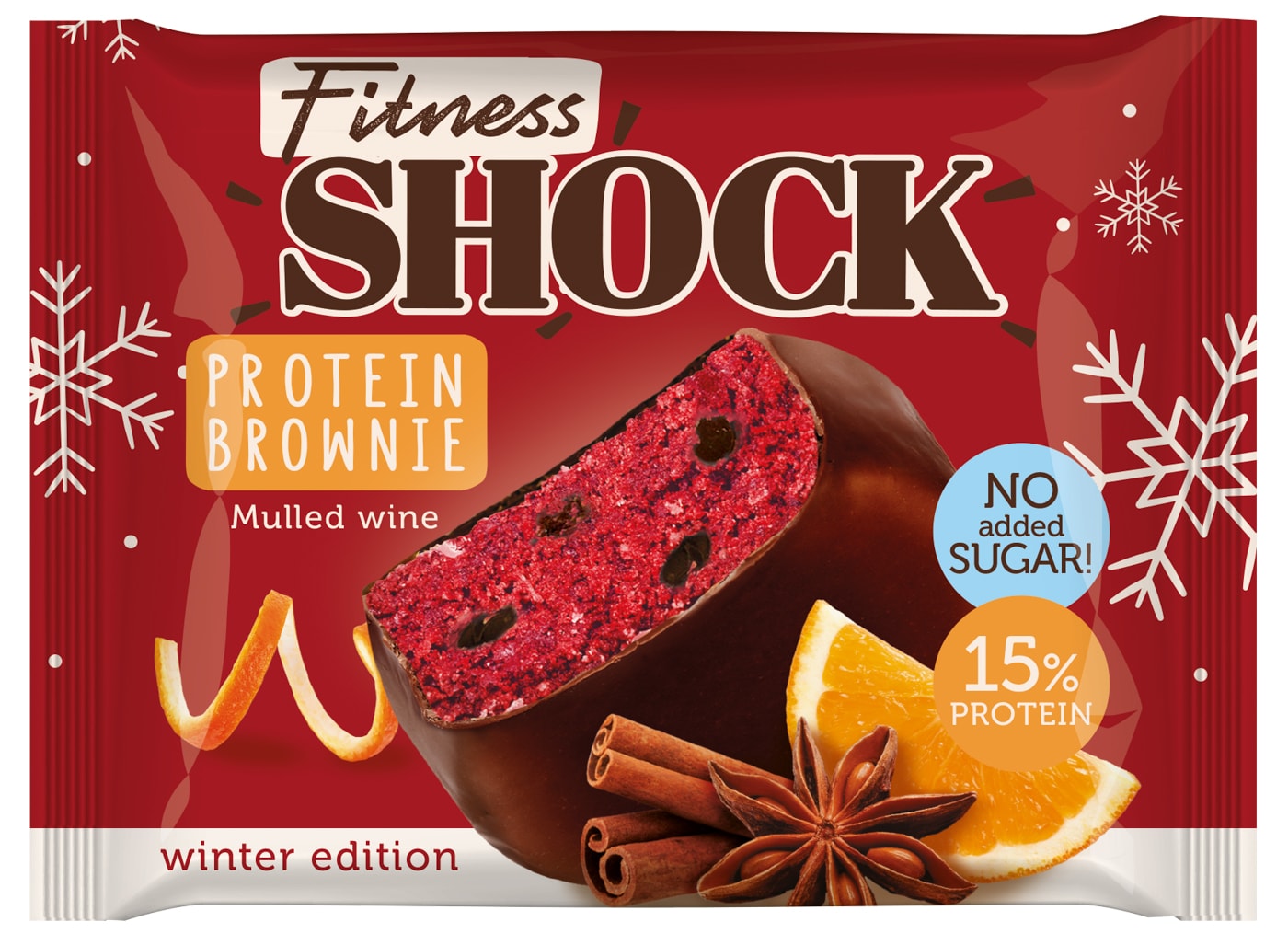 Изображение товара Пирожное FitnesShock глазированное Брауни Глинтвейн 50г