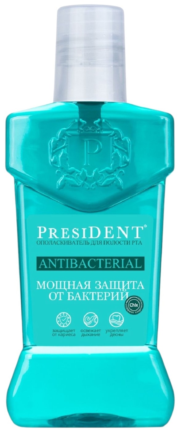 Изображение товара Ополаскиватель для рта President Antibacterial Мощная защита 250мл
