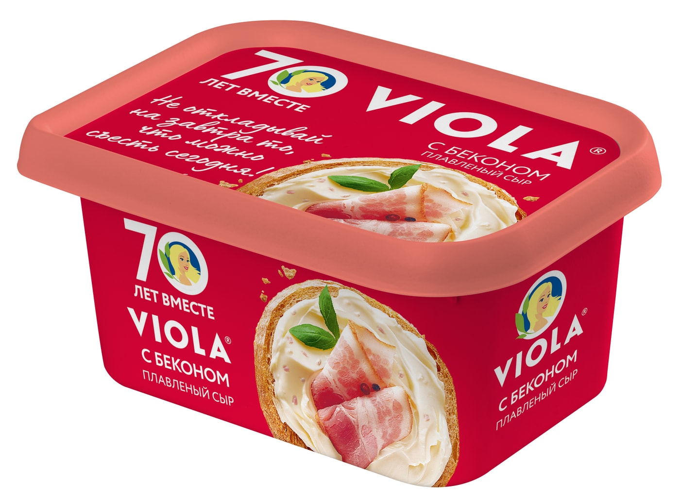 Изображение товара Плавленый сыр Viola с беконом 50% 400 г для вкусных завтраков