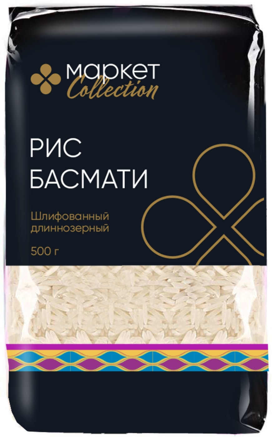 Изображение товара Рис Маркет Collection Басмати шлифованный длиннозерный 500г