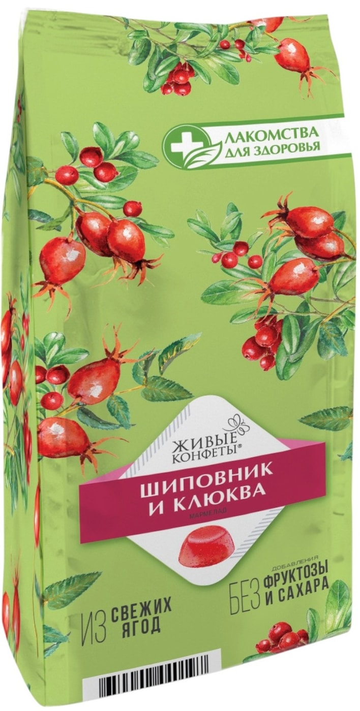 Изображение товара Мармелад желейный Лакомства для здоровья с шиповником и клюквой 170г