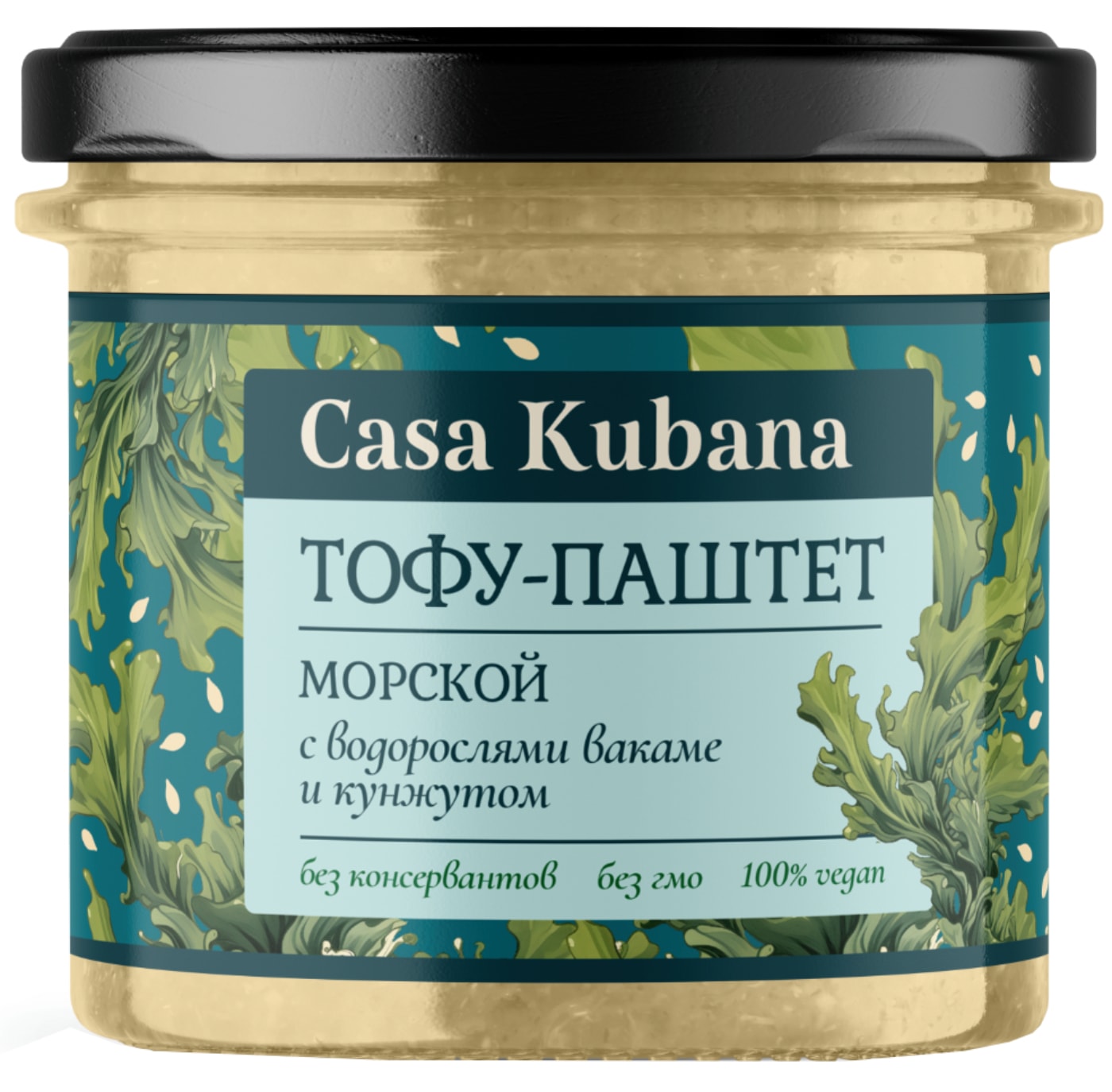 Изображение товара Casa Kubana Морской тофу-паштет с водорослями вакаме и кунжутом, 90 г