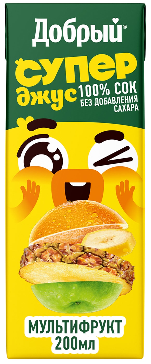 Изображение товара Сок Добрый Active kid мультифрукт 200мл