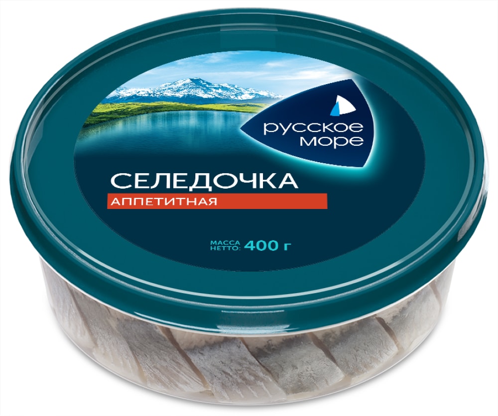 Изображение товара Сельдь Русское Море Селедочка аппетитная слабосоленая в масле 400г