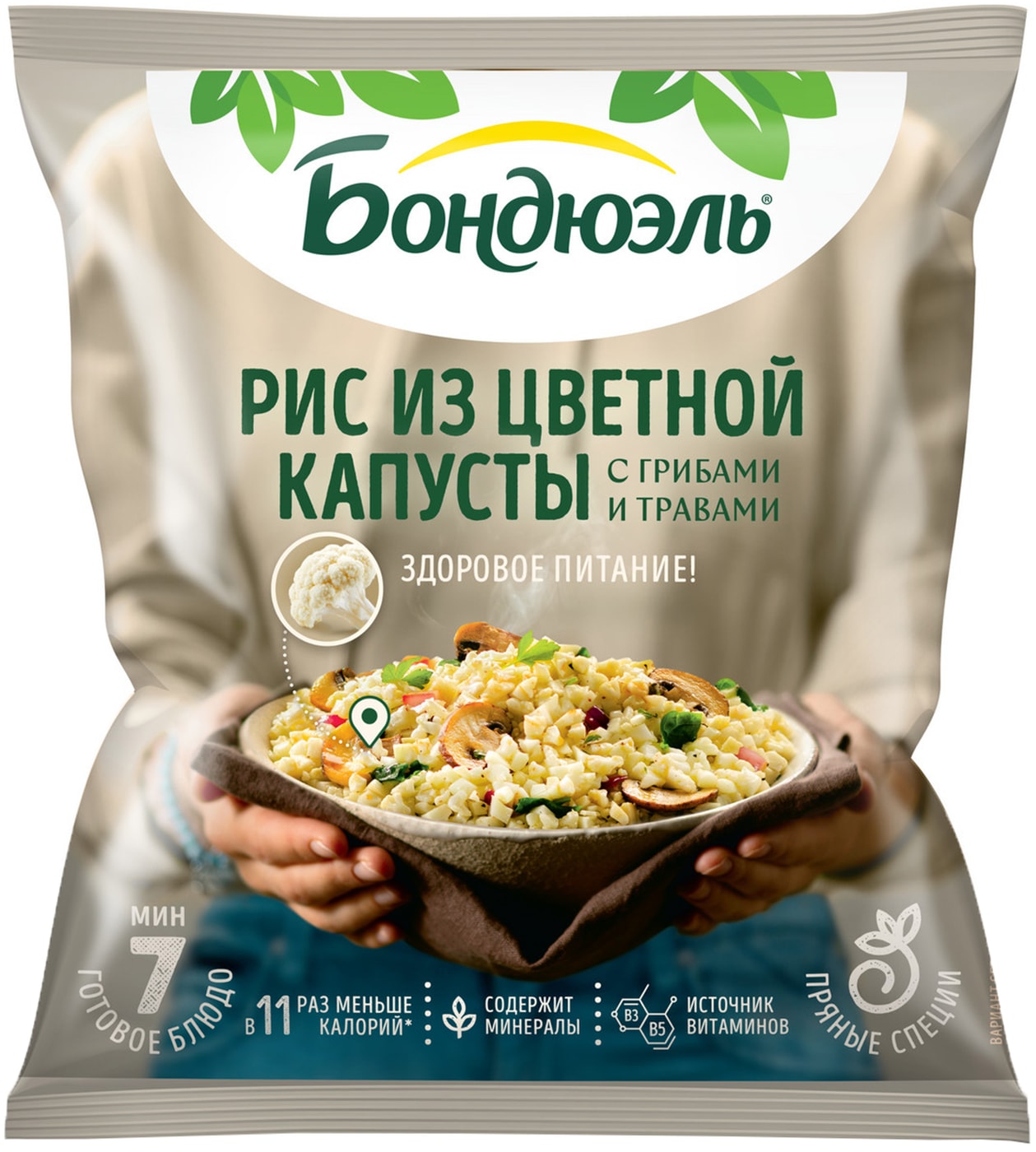 Изображение товара Микс овощная смесь из цветной капусты с грибами и травами Bonduelle 400г