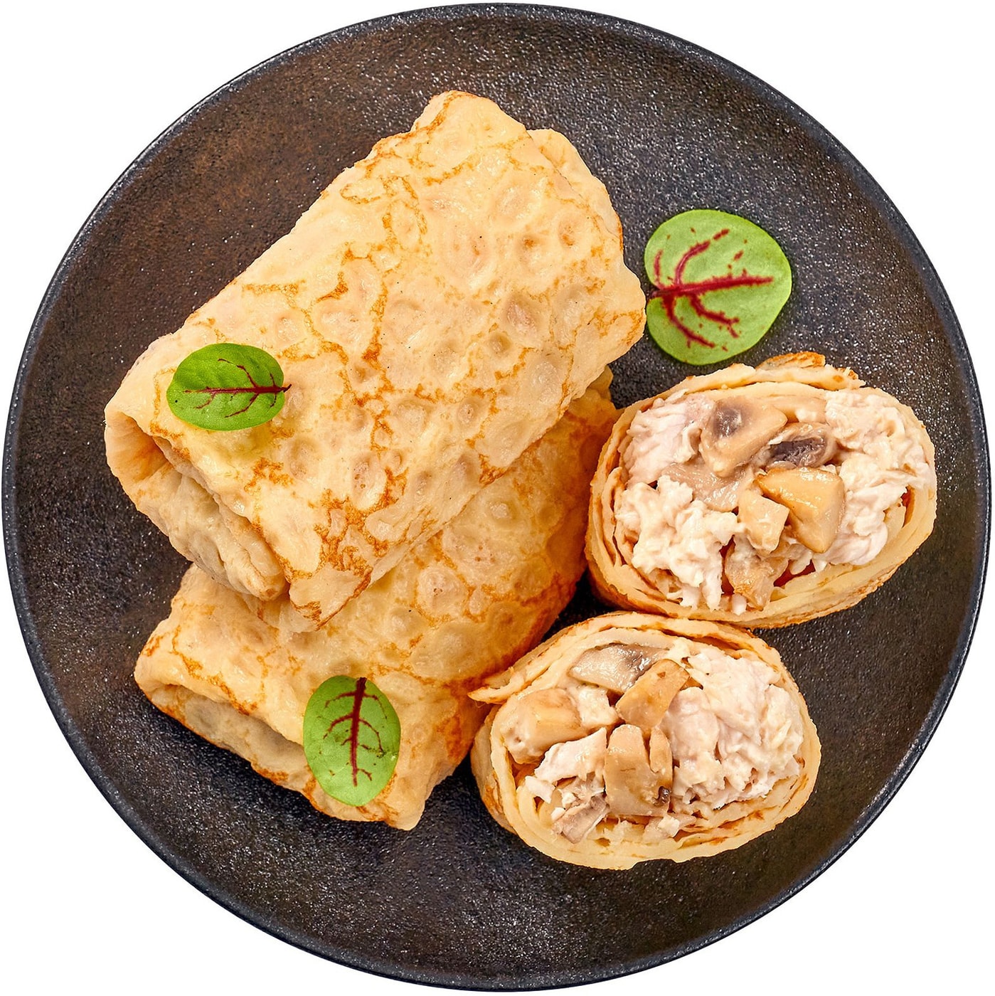 Изображение товара Блинчики с курицей Перекресток Select и грибами в сливочном соусе 400г Изображение товара Блинчики с курицей Перекресток Select и грибами в сливочном соусе 400г