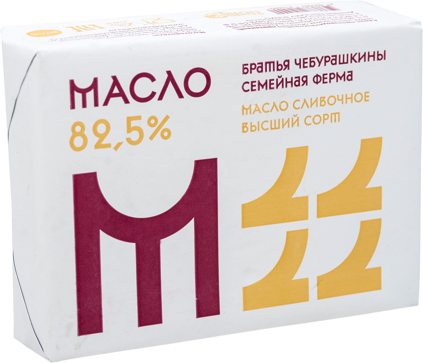 Изображение товара Масло сладко-сливочное Братья Чебурашкины Традиционное 82.5% 200г