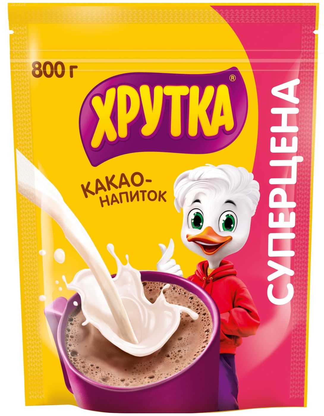 Изображение товара Какао-напиток Хрутка быстрорастворимый 800г без красителей и консервантов