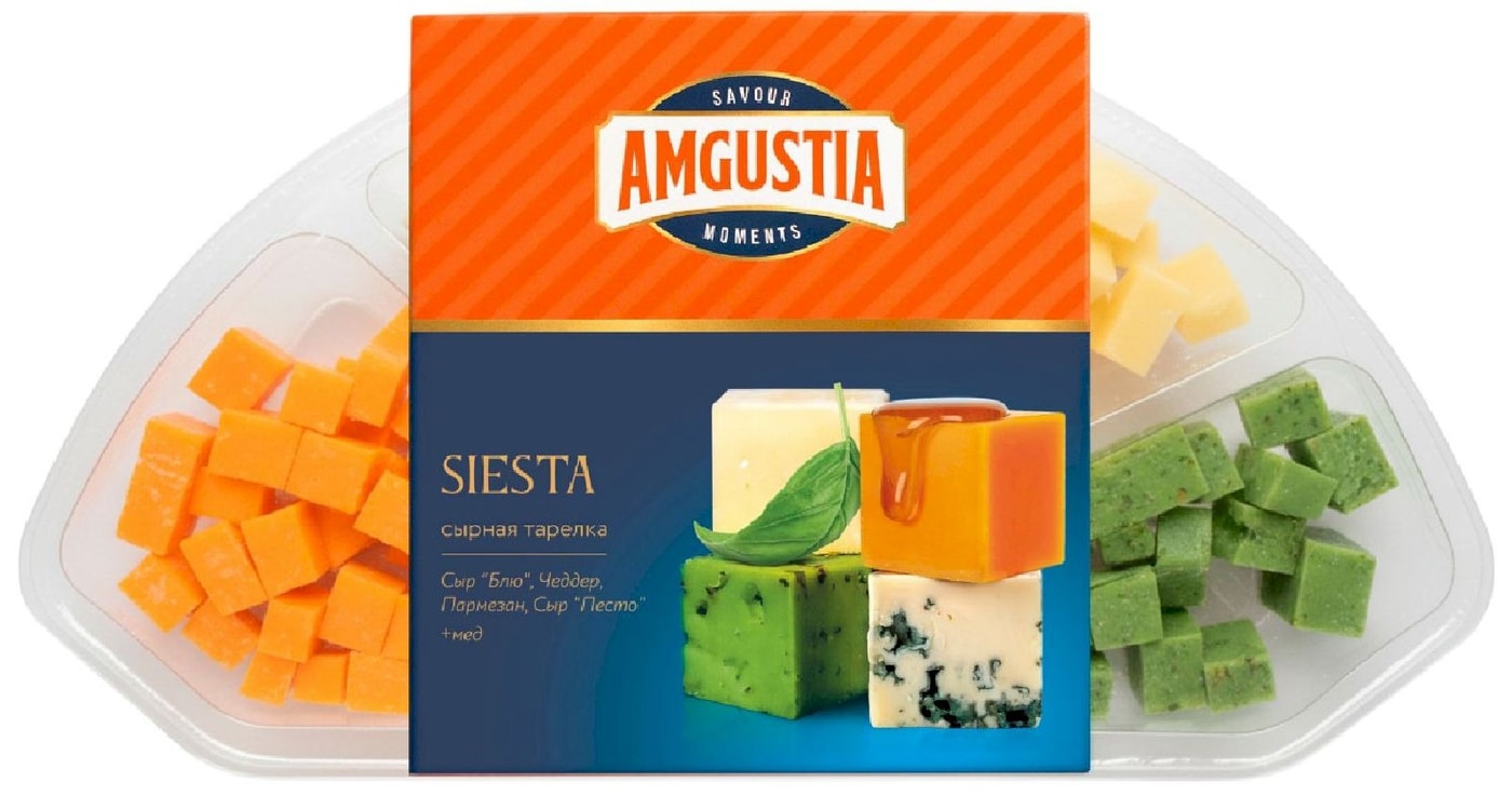Изображение товара Ассорти сыров Amgustia Сиеста 120г с натуральной нарезкой
