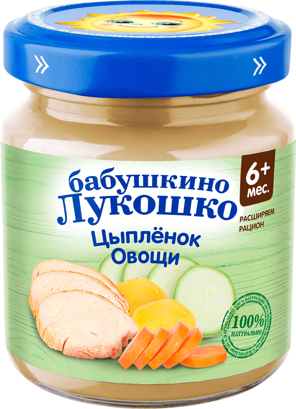 Изображение товара Пюре Бабушкино Лукошко Рагу овощное с цыпленком 100г