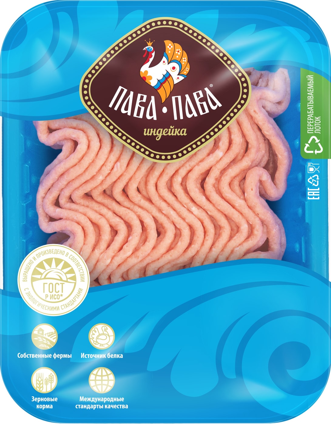 Изображение товара Фарш Пава-Пава из индейки Премиум 400г - натуральный полуфабрикат