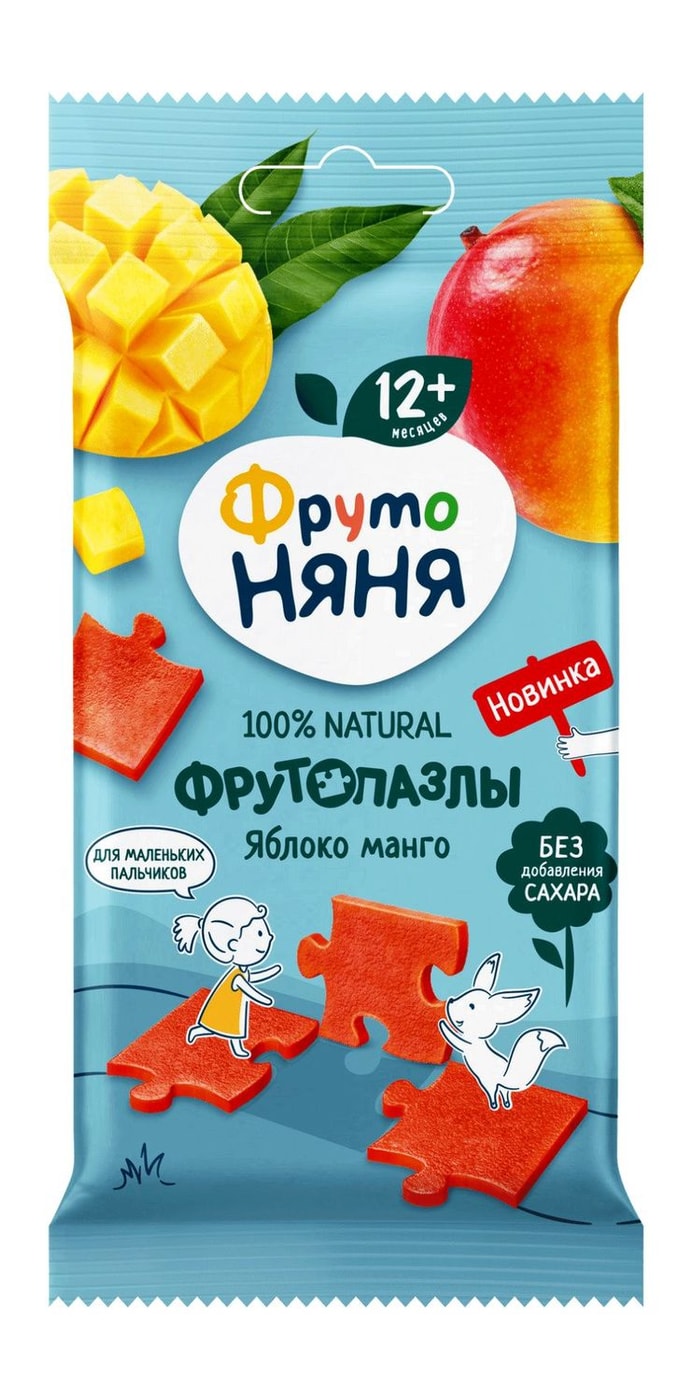 Изображение товара Кусочки фруктовые ФрутоНяня яблочно-манговые 20г