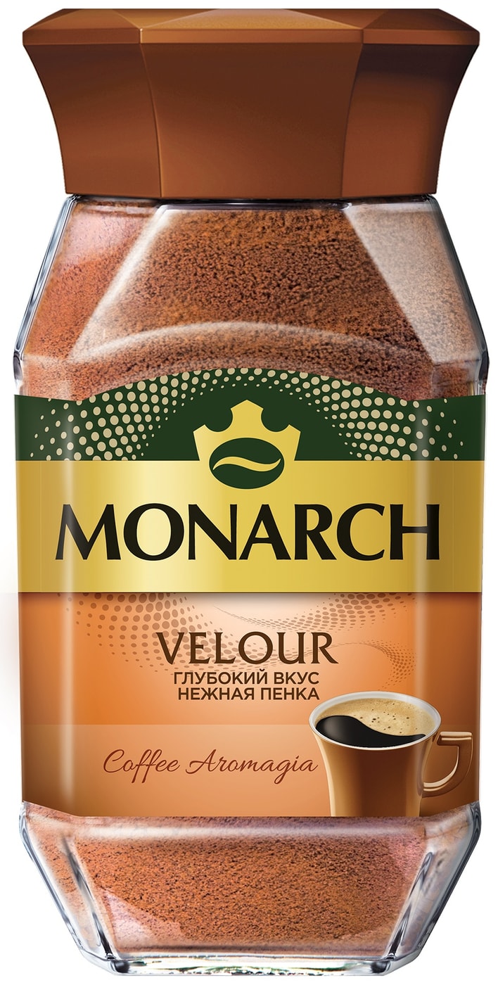 Изображение товара Кофе Monarch Растворимый Арабика / Робуста Средняя обжарка в стеклянной банке