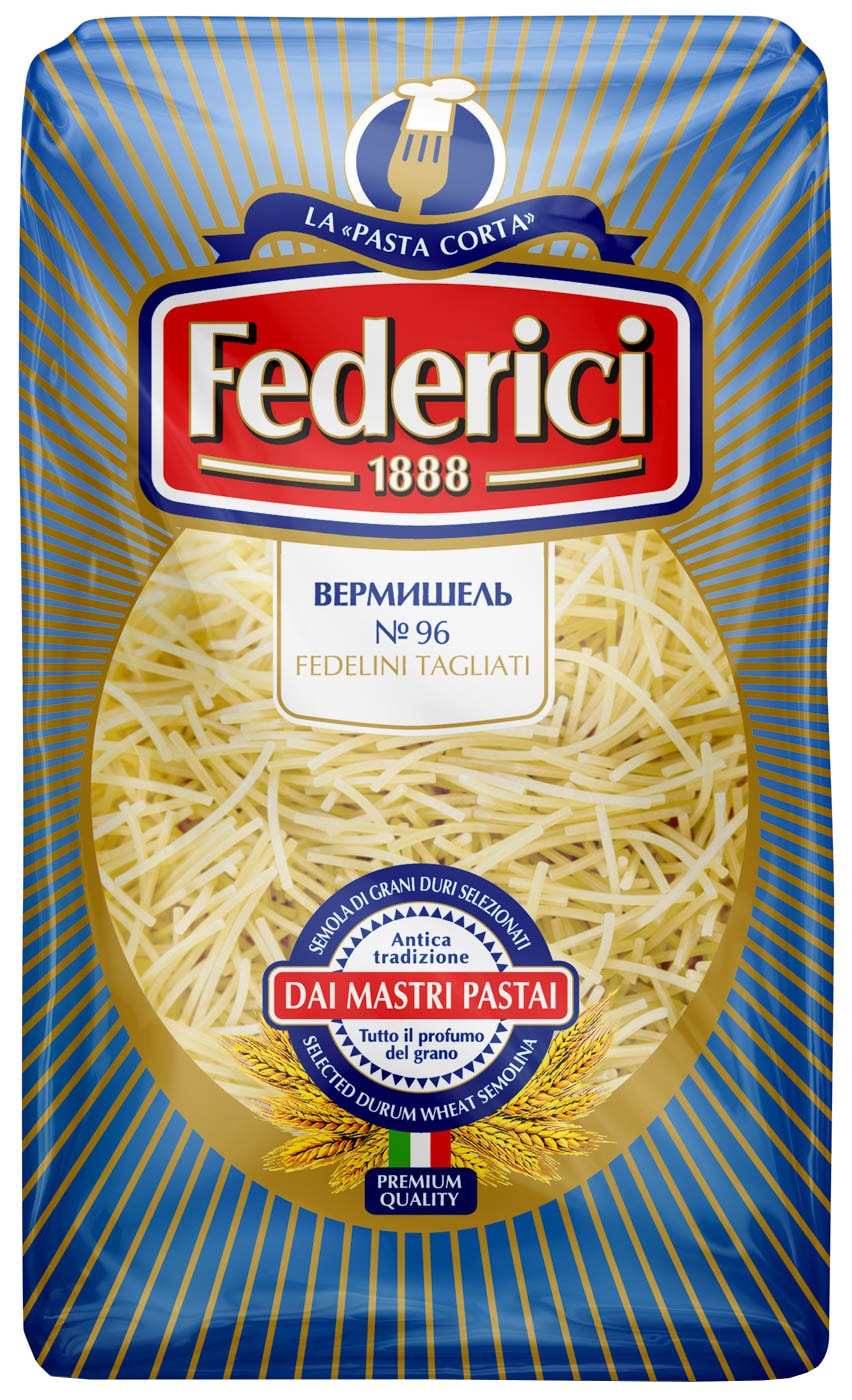 Изображение товара Макароны Federici Вермишель 500г натуральный качественный продукт быстрое приготовление
